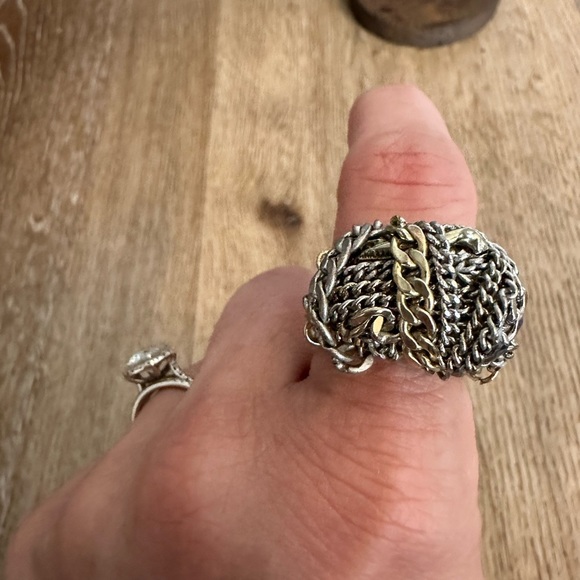 3 Ring Bundle-Stretch Rings-Mixed Metals-Statement Rings - Picture 4 of 10